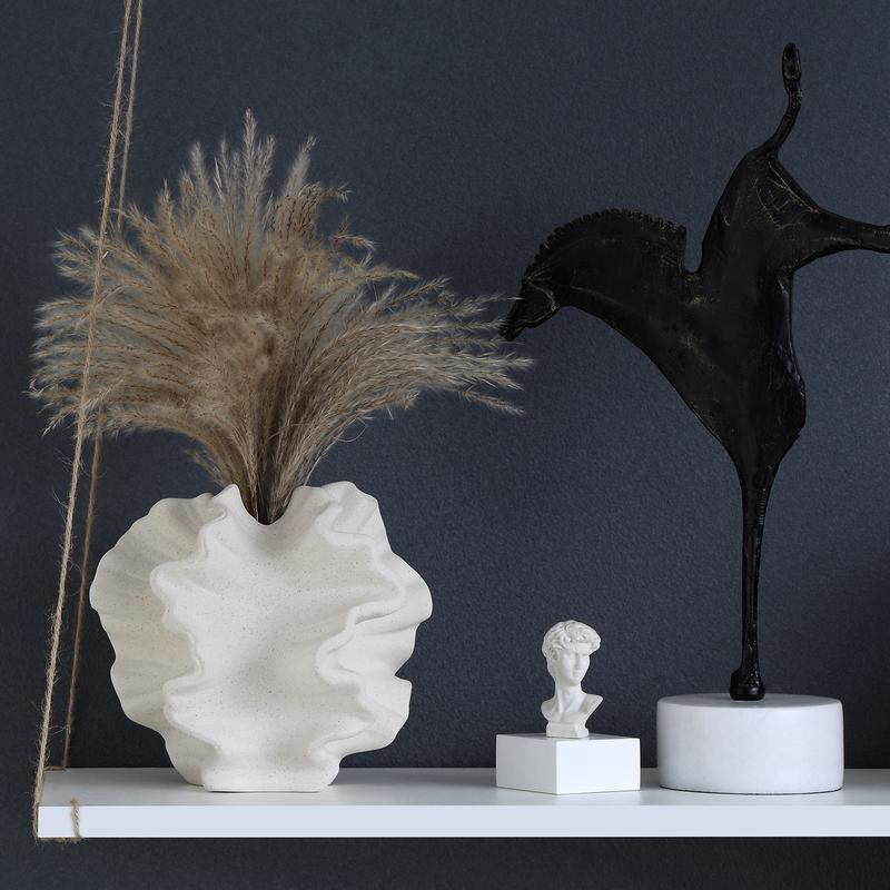 Comfycici Ceramic Vases, Black, White Simple Modern Coral Vases, Unique Vases for Living Room, Home Decoration Gift Nature Ornaments Decorative Vase