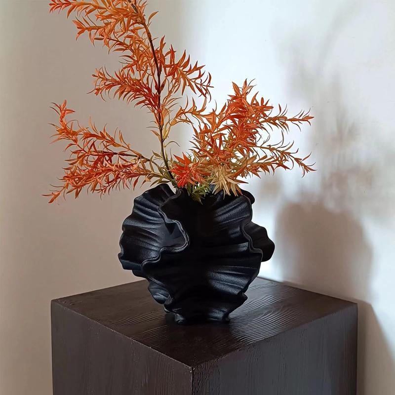 Comfycici Ceramic Vases, Black, White Simple Modern Coral Vases, Unique Vases for Living Room, Home Decoration Gift Nature Ornaments Decorative Vase